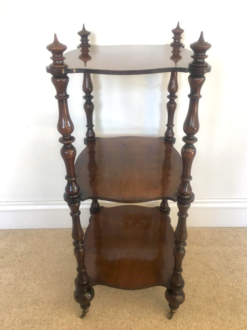 Antique Victorian Freestanding Rosewood Whatnot - Image 7